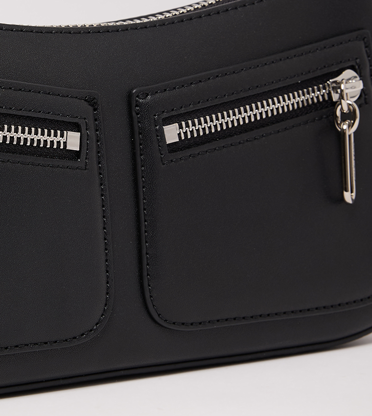 Textured Chain-Strap Shoulder Bag