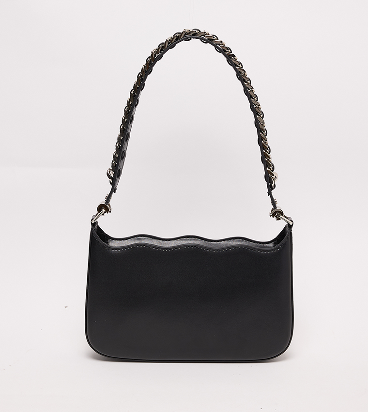 Textured Chain-Link Shoulder Bag