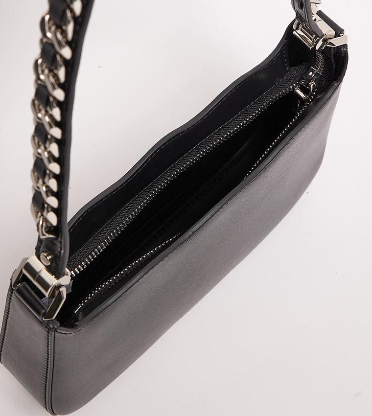 Textured Chain-Link Shoulder Bag