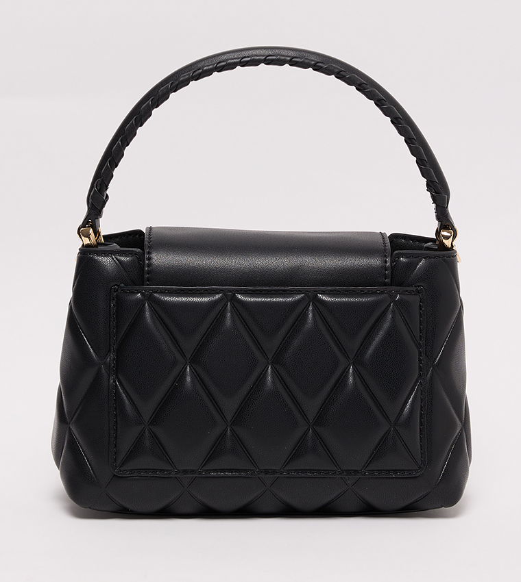 Quilted Braided-Strap Top Handle Bag