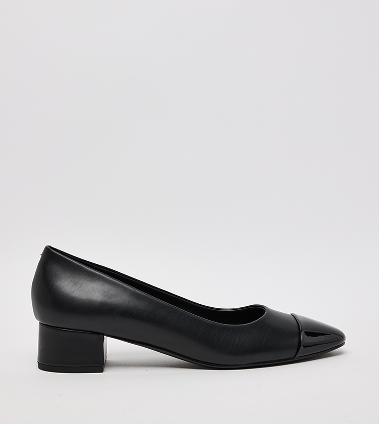 Kleo Patent Cap Toe Block Heel Pumps