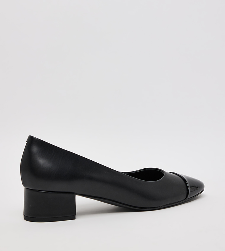 Kleo Patent Cap Toe Block Heel Pumps