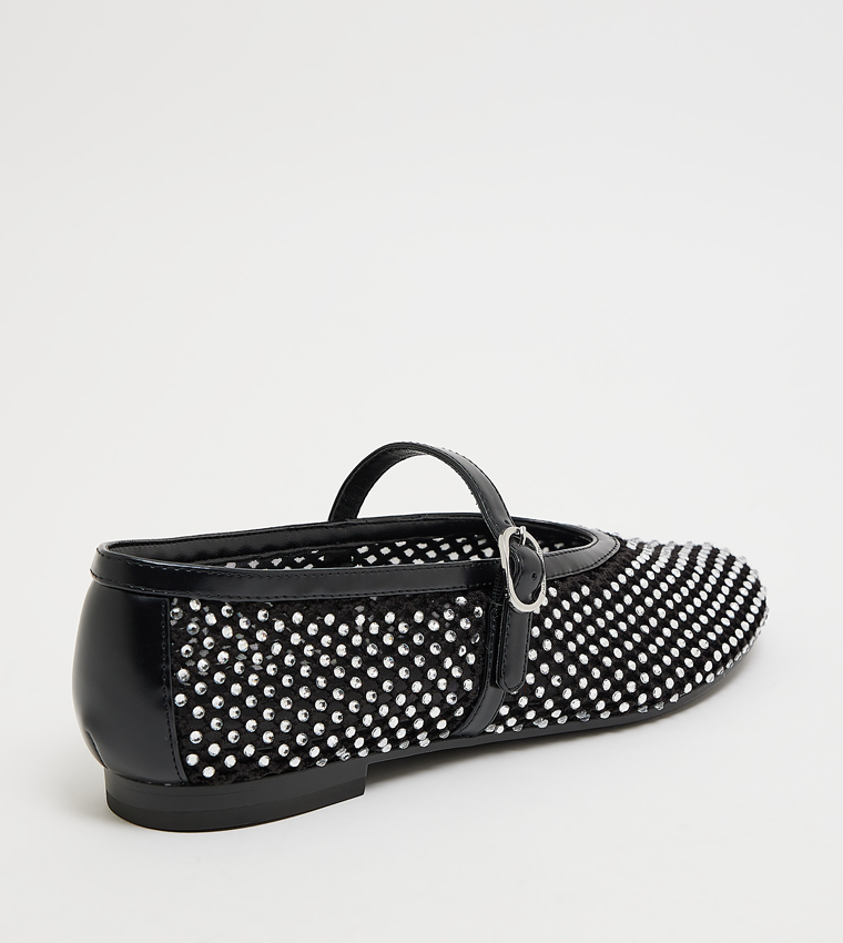 MAGGIE Crystal Embellished Mesh Mary Janes