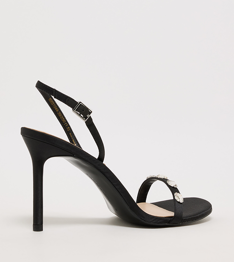 Embellished Slingback Heeled Sandals