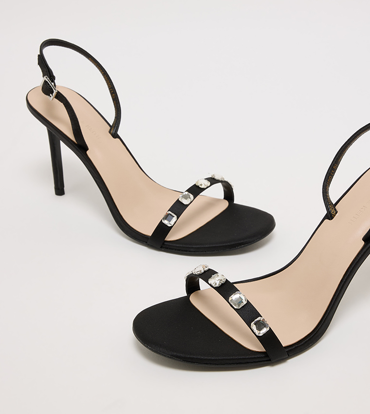 Embellished Slingback Heeled Sandals