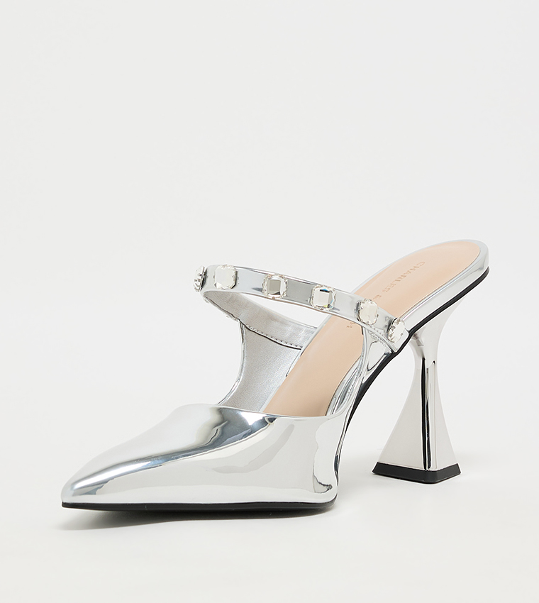 Gem Embellished Mule Pumps