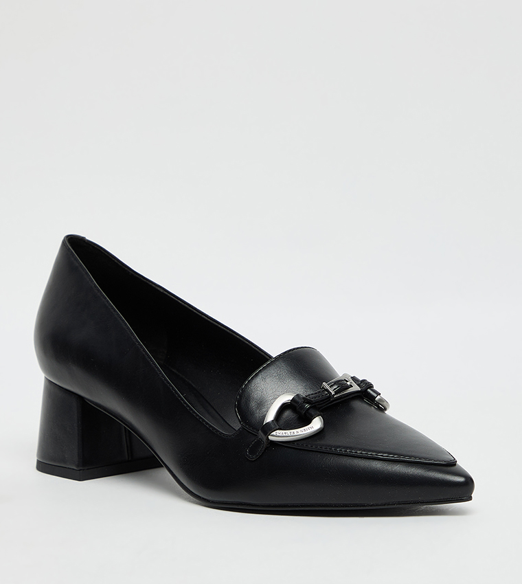 Block Heel Loafer Pumps