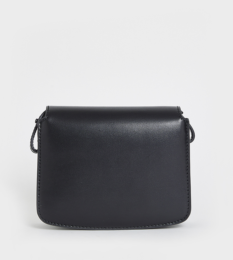 Textured Flap Crossbody Bag