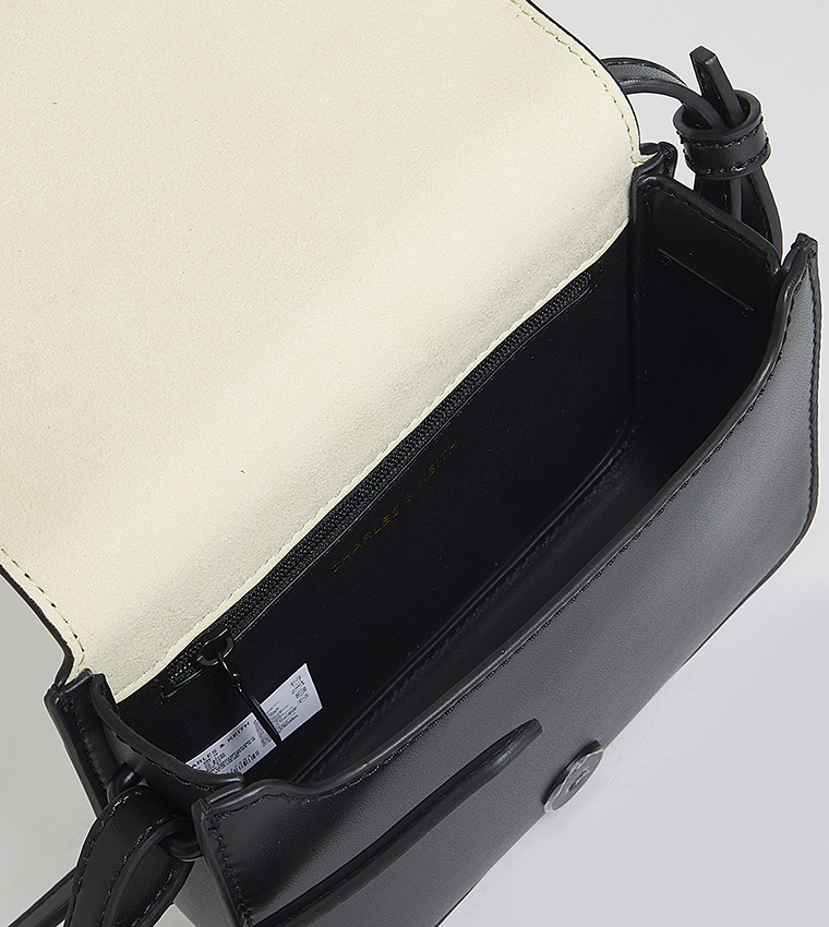 Textured Flap Crossbody Bag
