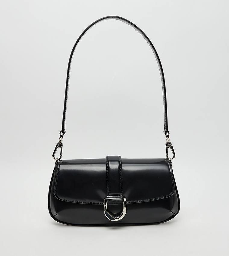 GABINE Glossy Leather Shoulder Bag