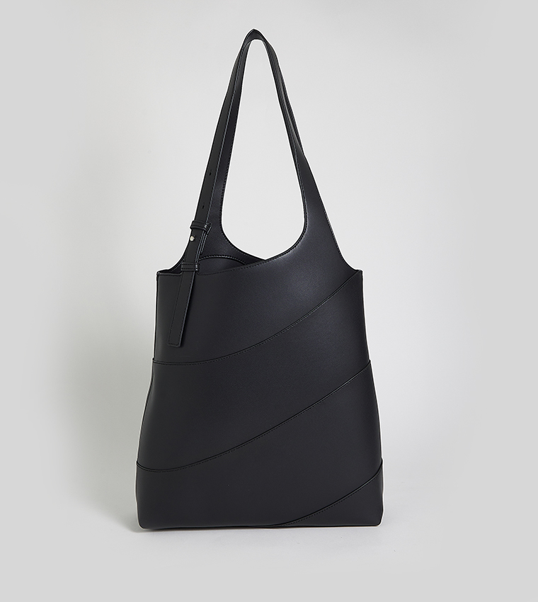TRIN Textured Shoulder Bag with Pouch