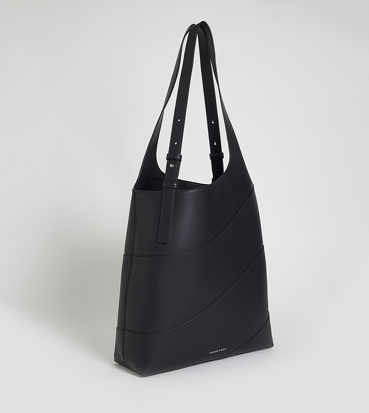 TRIN Textured Shoulder Bag with Pouch