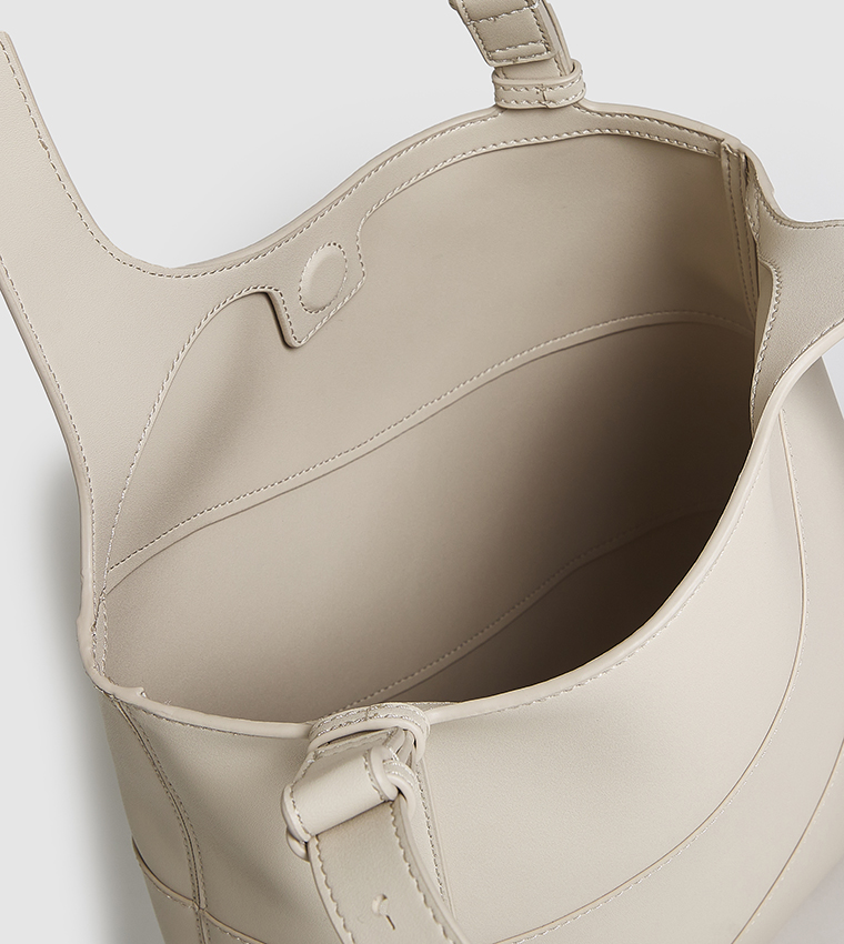 TRIN Textured Shoulder Bag with Pouch