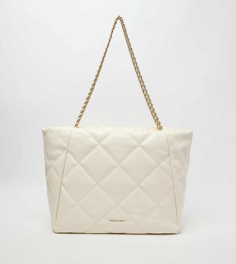 APFRA Quilted Chain-Handle Tote Bag