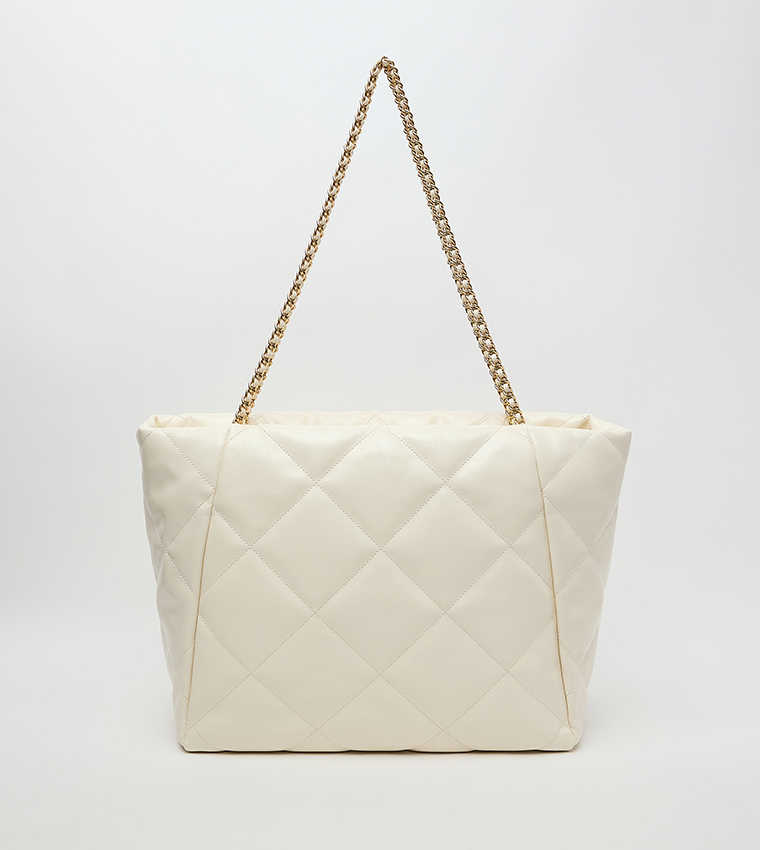 APFRA Quilted Chain-Handle Tote Bag