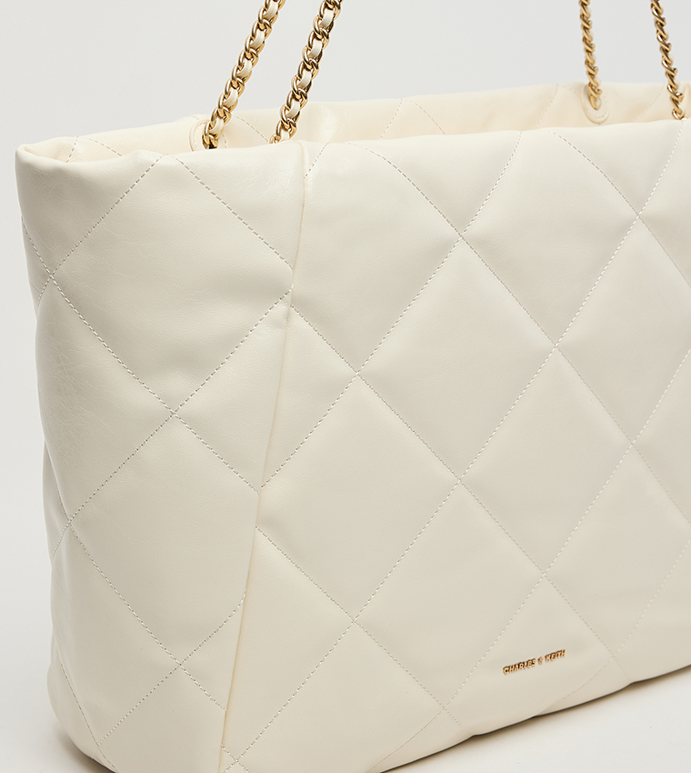 APFRA Quilted Chain-Handle Tote Bag