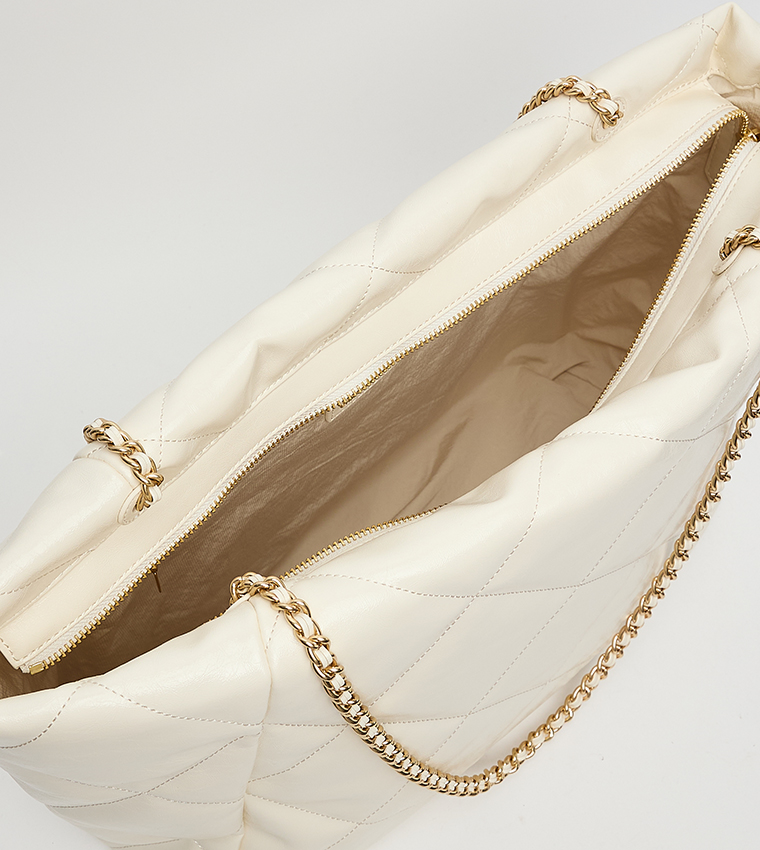 APFRA Quilted Chain-Handle Tote Bag