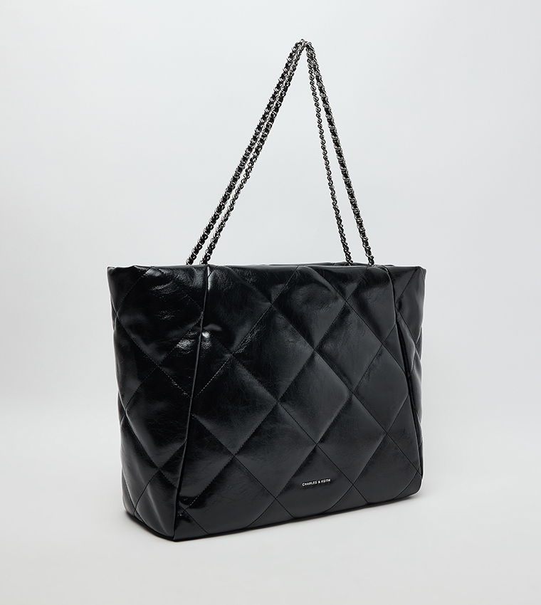 APFRA Quilted Chain-Handle Tote Bag
