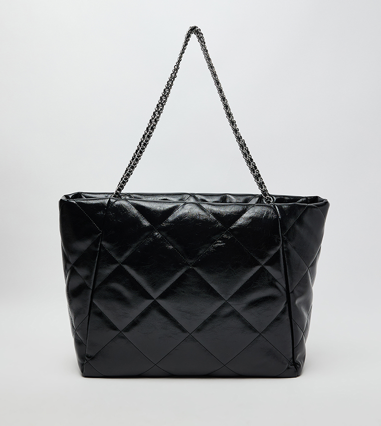 APFRA Quilted Chain-Handle Tote Bag