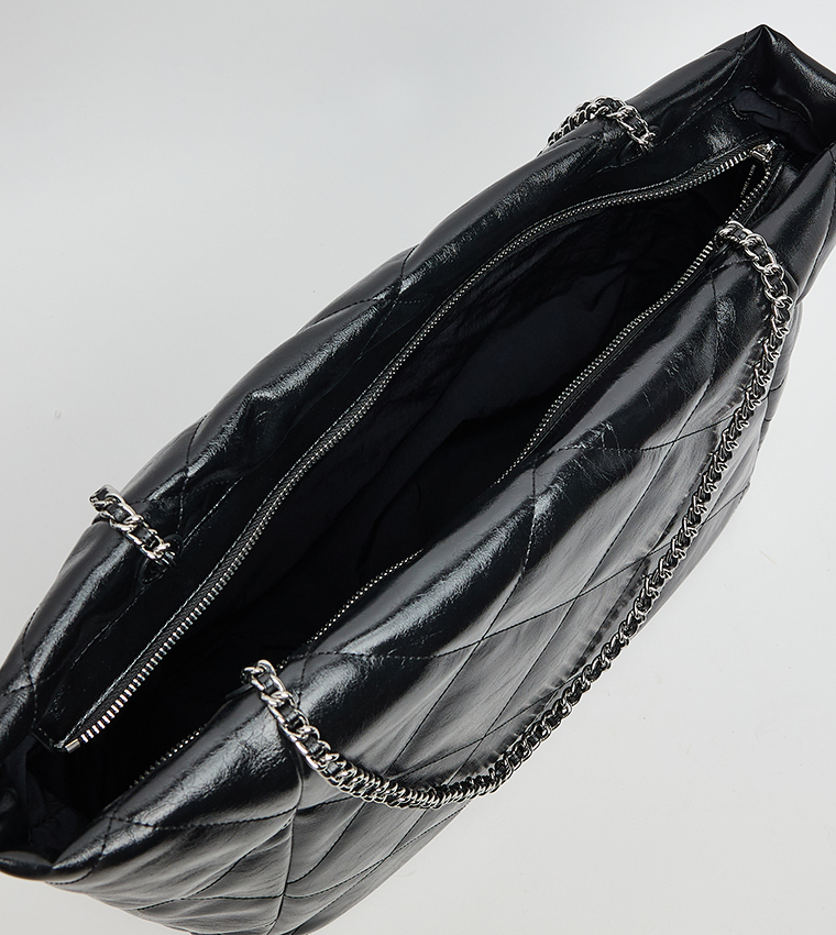 APFRA Quilted Chain-Handle Tote Bag