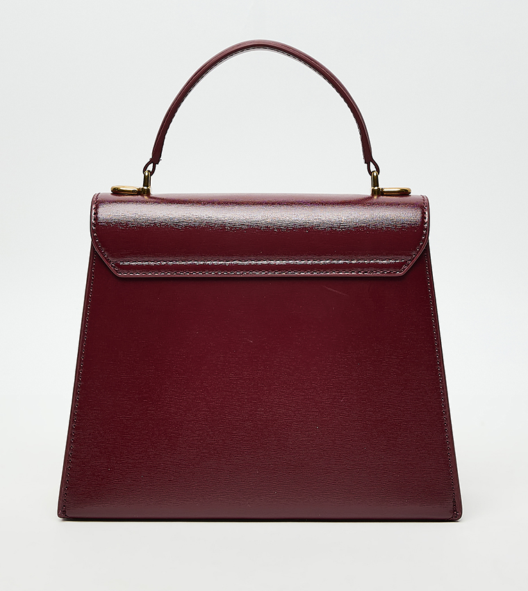 SAMANTHA Textured Flap Top Handle Bag
