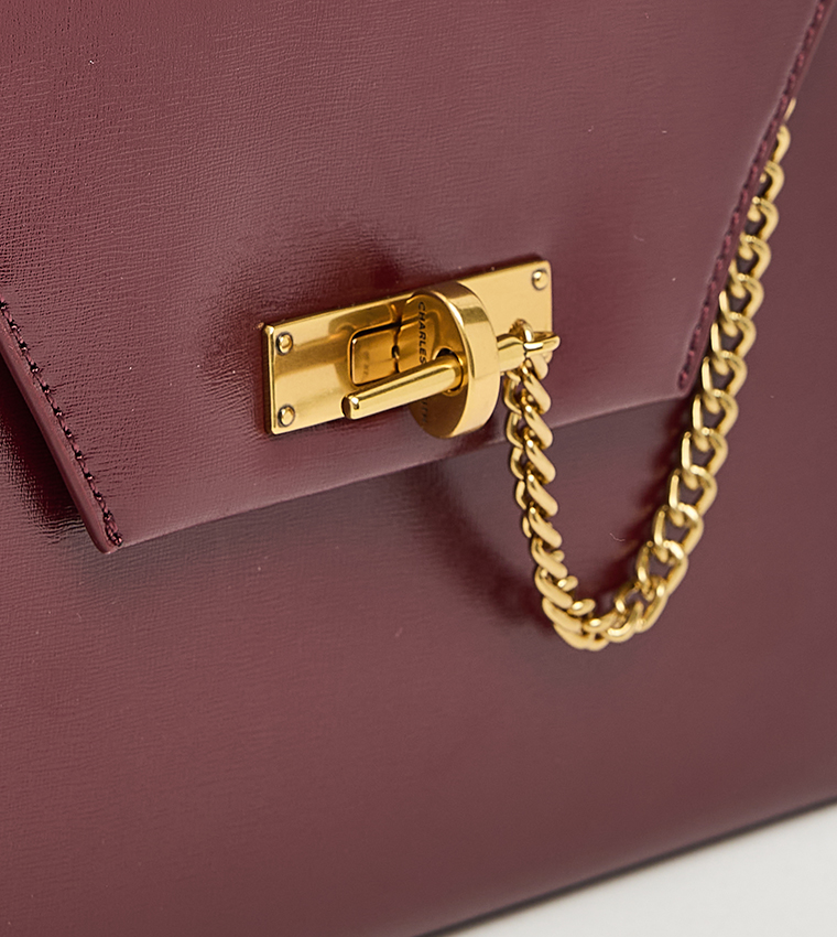 SAMANTHA Textured Flap Top Handle Bag