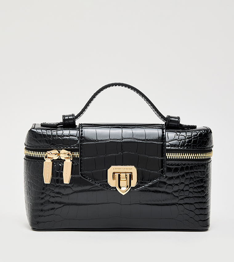 ARWEN Textured Top Handle Vanity Bag