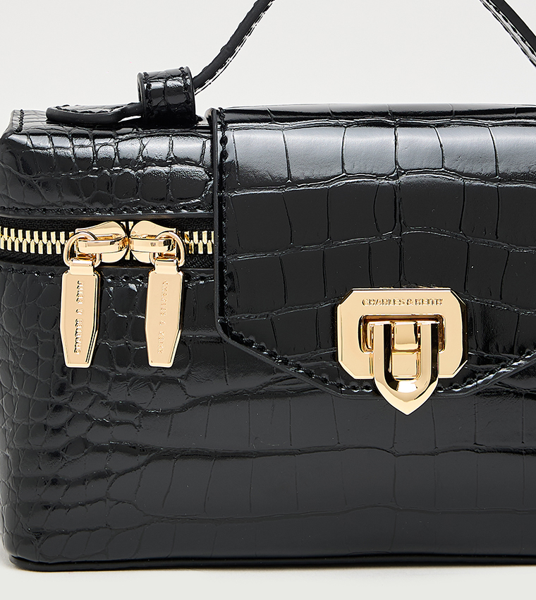 ARWEN Textured Top Handle Vanity Bag