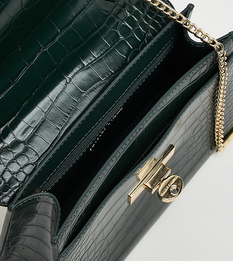SAMANTHA Textured Flap Shoulder Bag