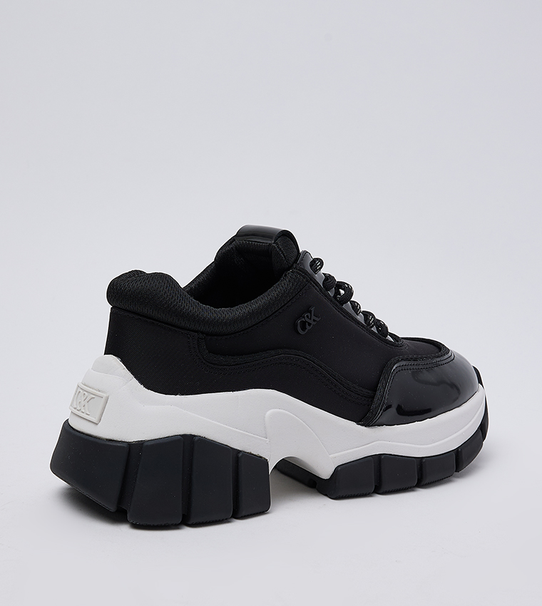 Yunna Leather Recycled Fabric Chunky Sneakers