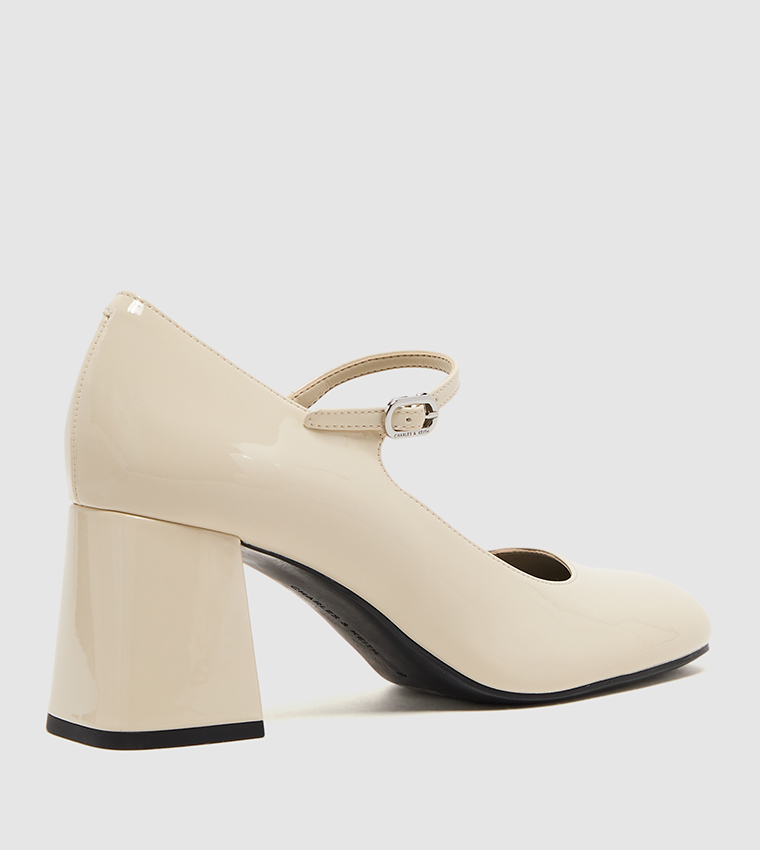 Patent Block Heel Mary Jane Pumps