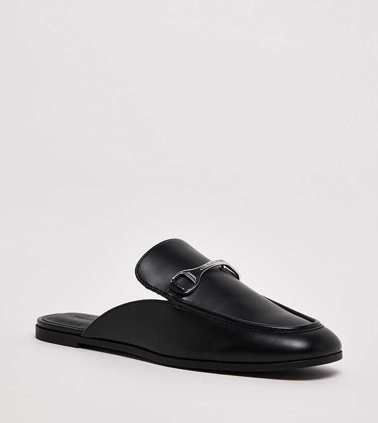 LESLIE Metal Accent Loafer Mules