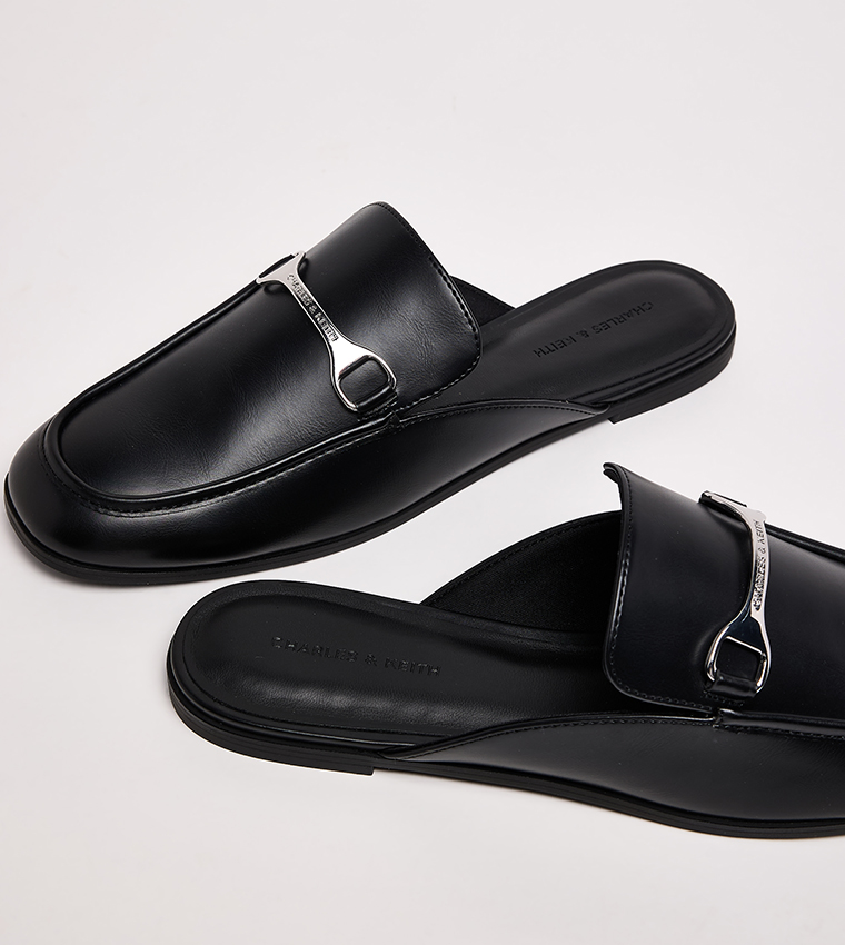 LESLIE Metal Accent Loafer Mules