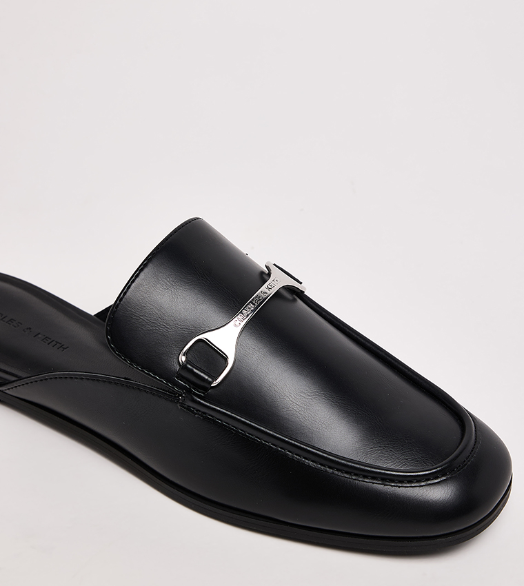 LESLIE Metal Accent Loafer Mules