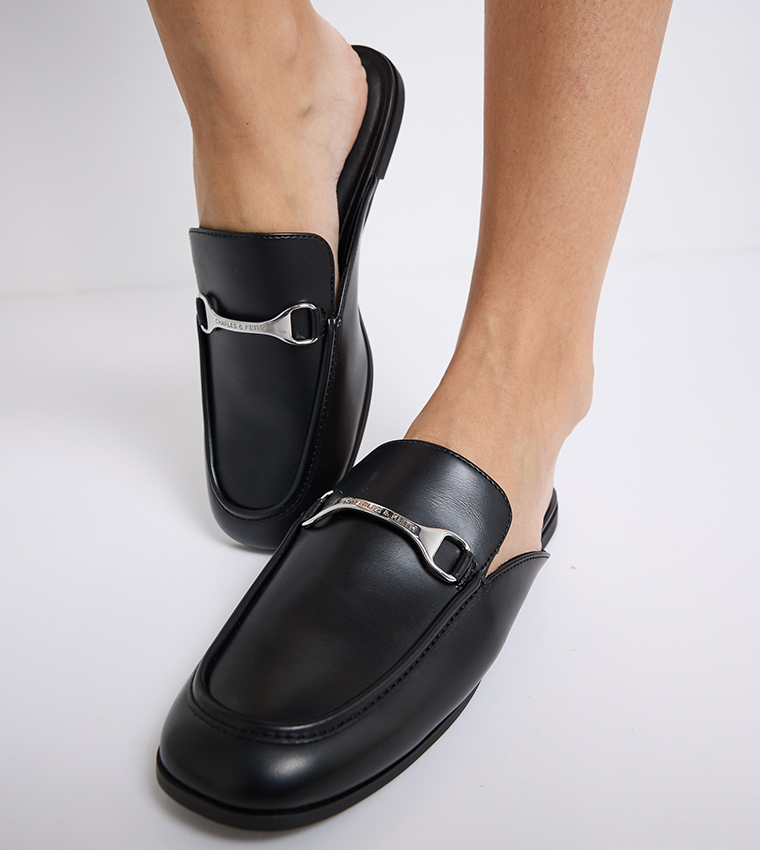 LESLIE Metal Accent Loafer Mules
