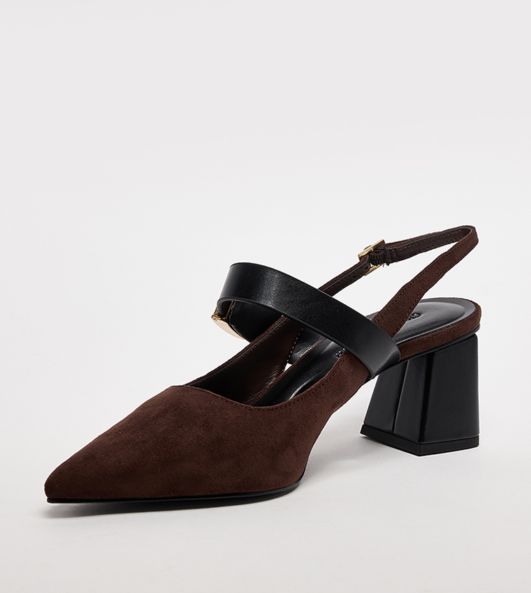 Yvette Faux Suede Slingback Pumps