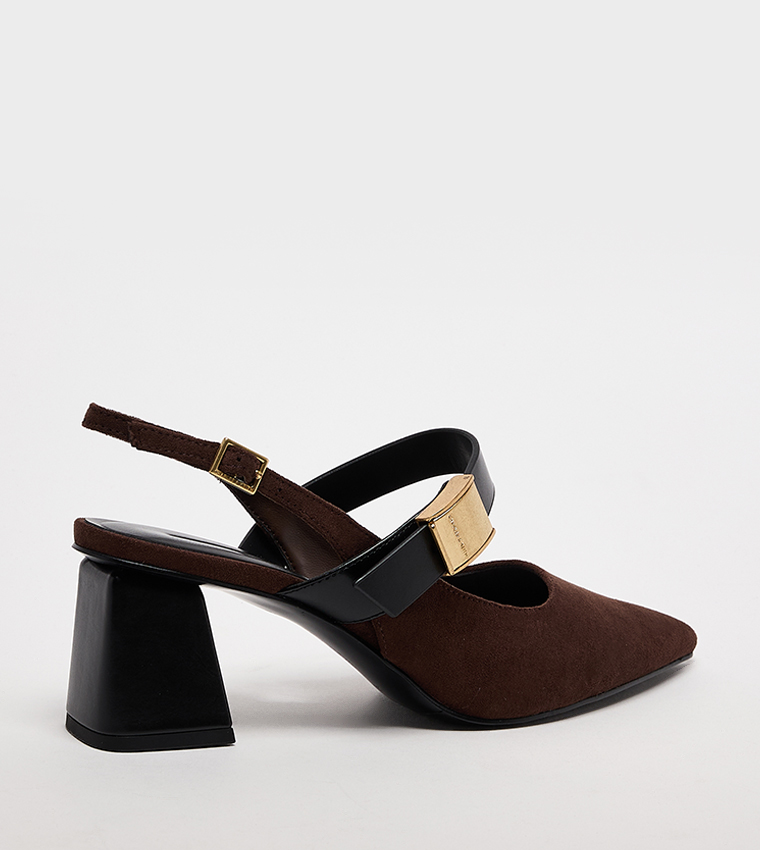 Yvette Faux Suede Slingback Pumps