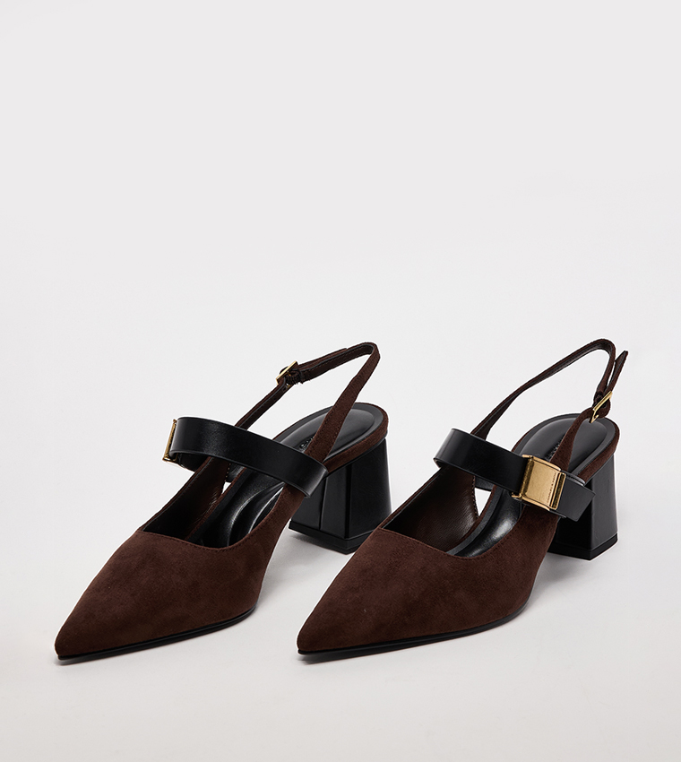 Yvette Faux Suede Slingback Pumps