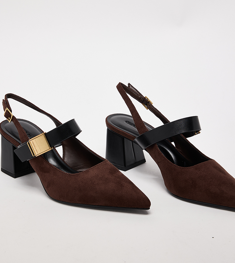 Yvette Faux Suede Slingback Pumps