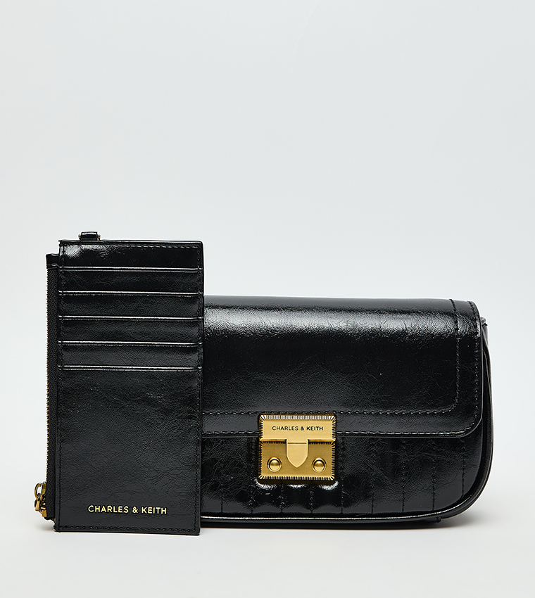 MINI DONNA Textured Shoulder Bag with Cardholder