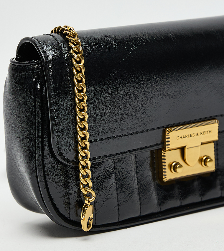 MINI DONNA Textured Shoulder Bag with Cardholder