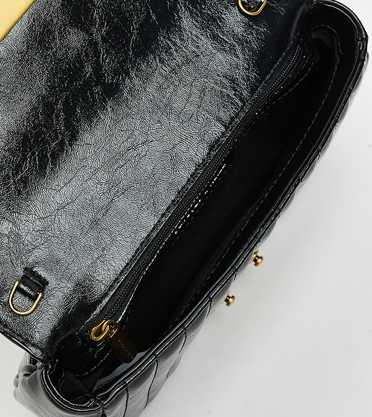MINI DONNA Textured Shoulder Bag with Cardholder