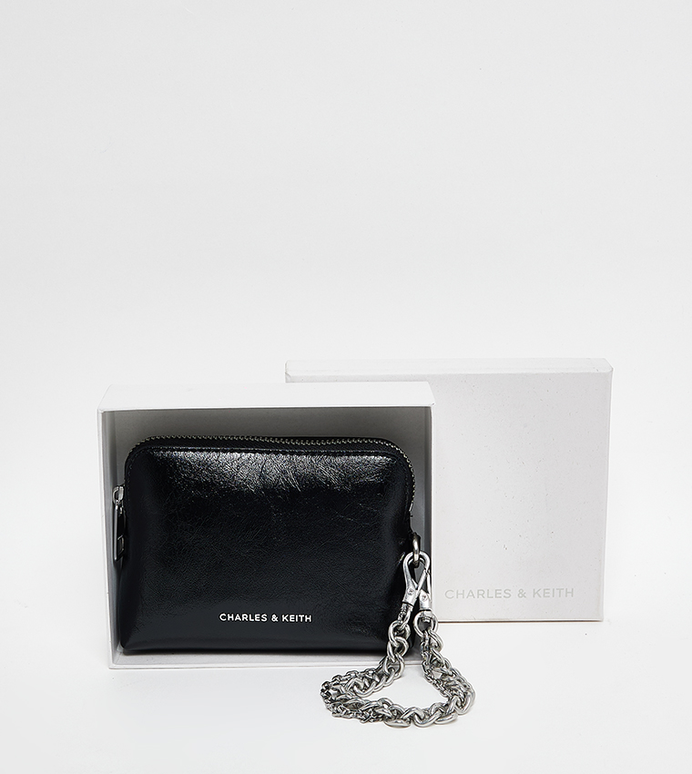 Buy Charles Keith ATWOOD Textured Chain Detail Pouch In Black
