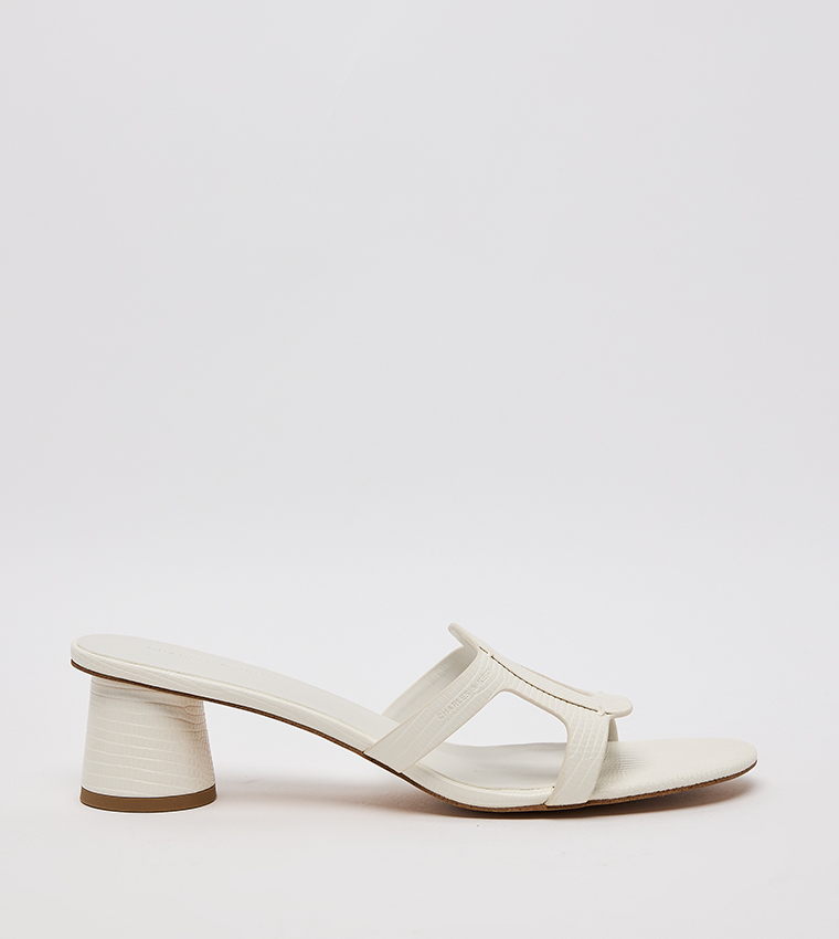 EASLEY Croc Effect Cut Out Heeled Sandals