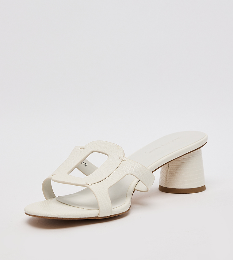 EASLEY Croc Effect Cut Out Heeled Sandals