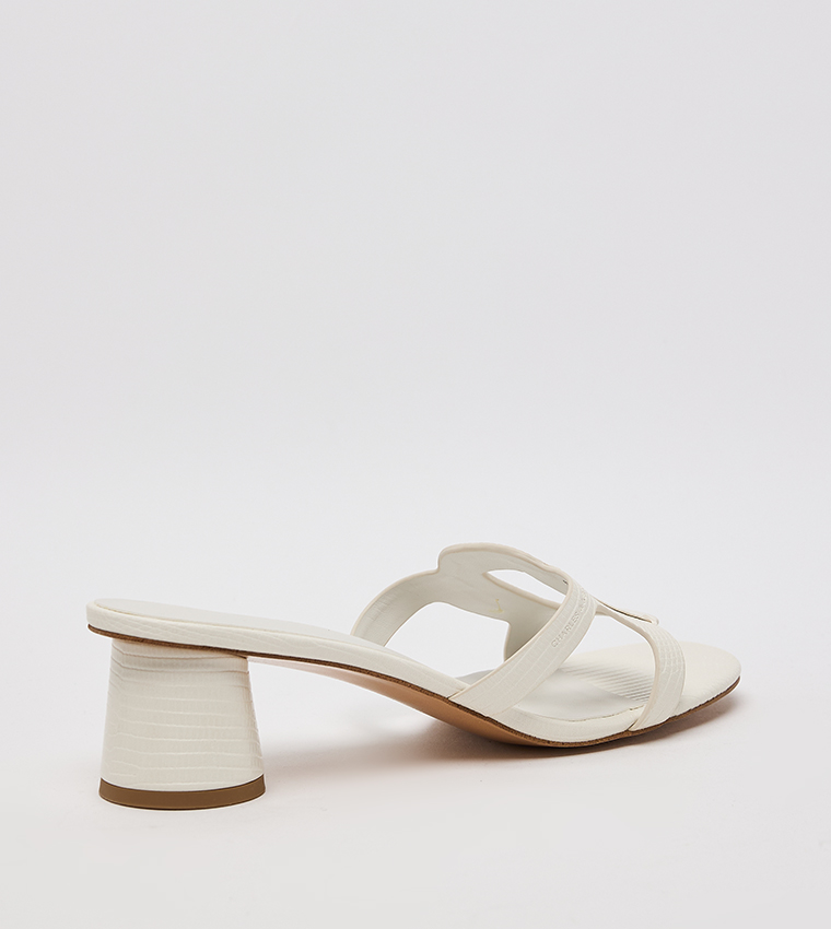 EASLEY Croc Effect Cut Out Heeled Sandals
