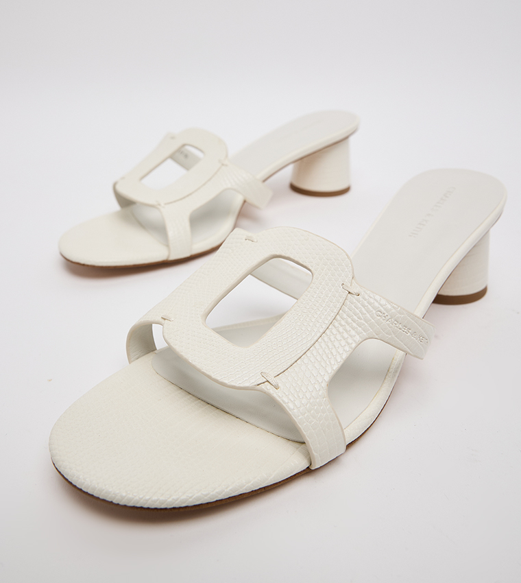 EASLEY Croc Effect Cut Out Heeled Sandals
