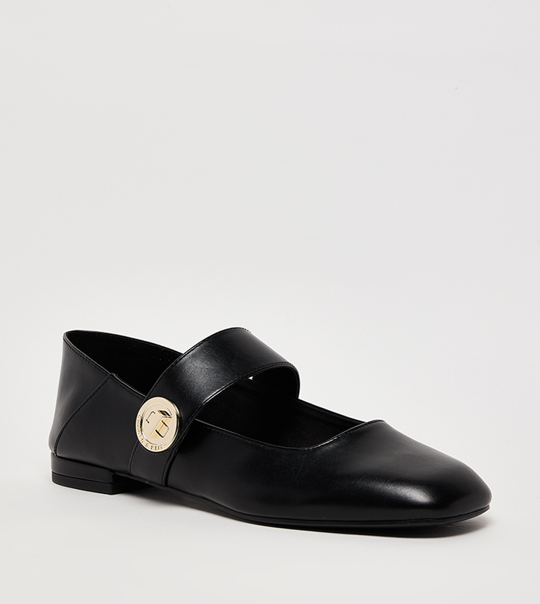YARA Textured Square Toe Mary Janes
