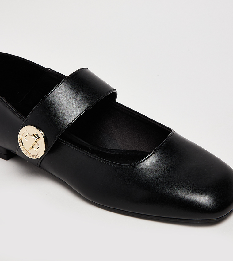 YARA Textured Square Toe Mary Janes