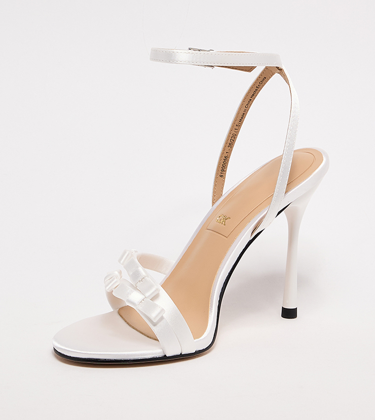 Jessy Bow Detail Ankle Loop Heeled Sandals